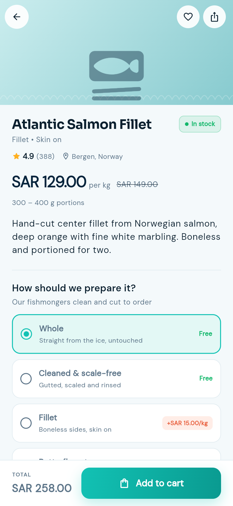 Preparation options